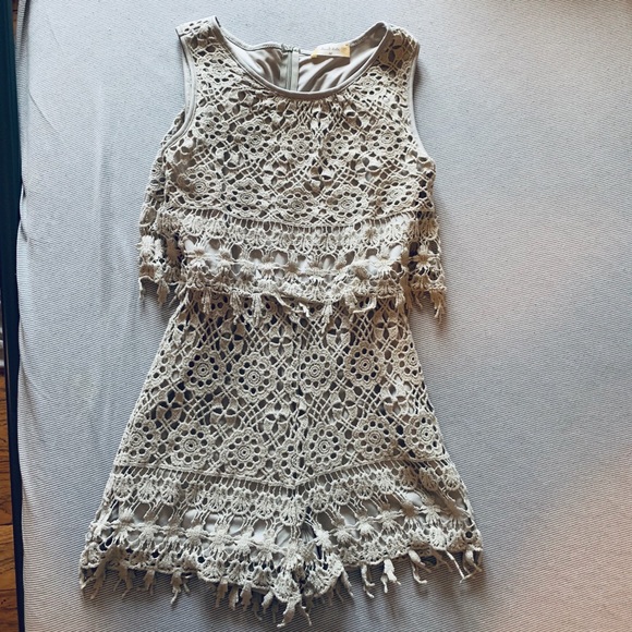 Altar'd State Other - Eyelet Cream Romper